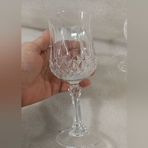 Longchamp 24% Lead Crystal d'Arques France Wine Water Glasses Set Of 4